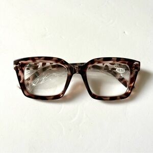 JiSoo Large Eyeglasses Frames Clear Lens Reading Glasses Spring Hinge, Tortise